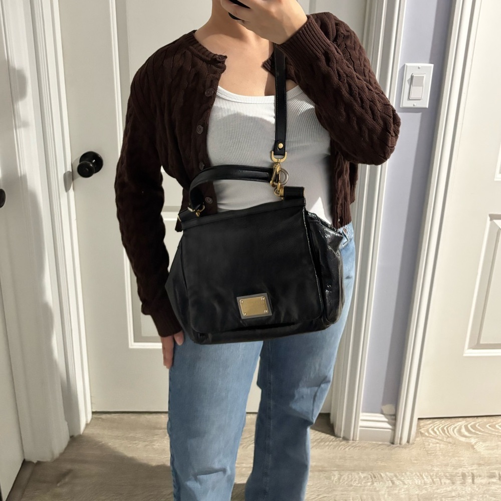 Dolce & Gabbana Black Patent Leather Top Handle Bag - Picture 3 of 16
